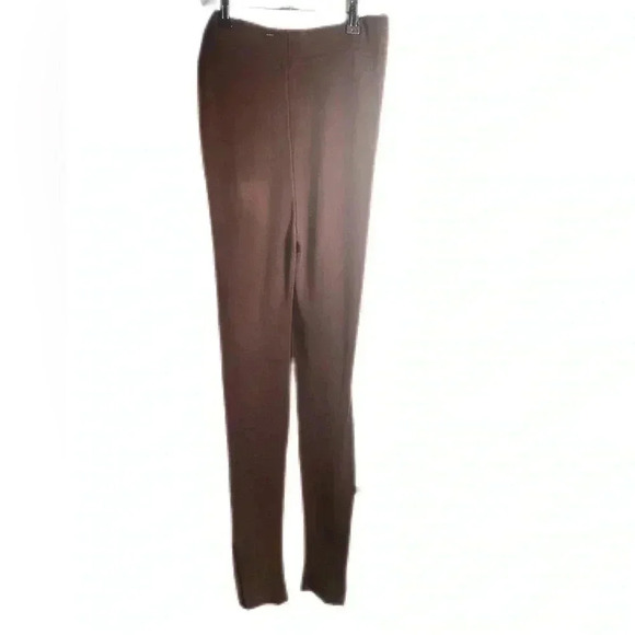 NA-KD brown elastic waist ribbed slit detail viscose day 2 nite stretch pants S - Picture 3 of 5